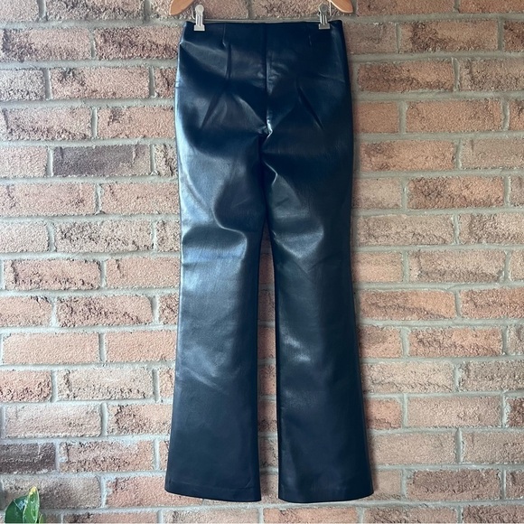 WIFRED | Black boxer style front tie high waisted Aritzia vegan leather pants - Picture 3 of 16